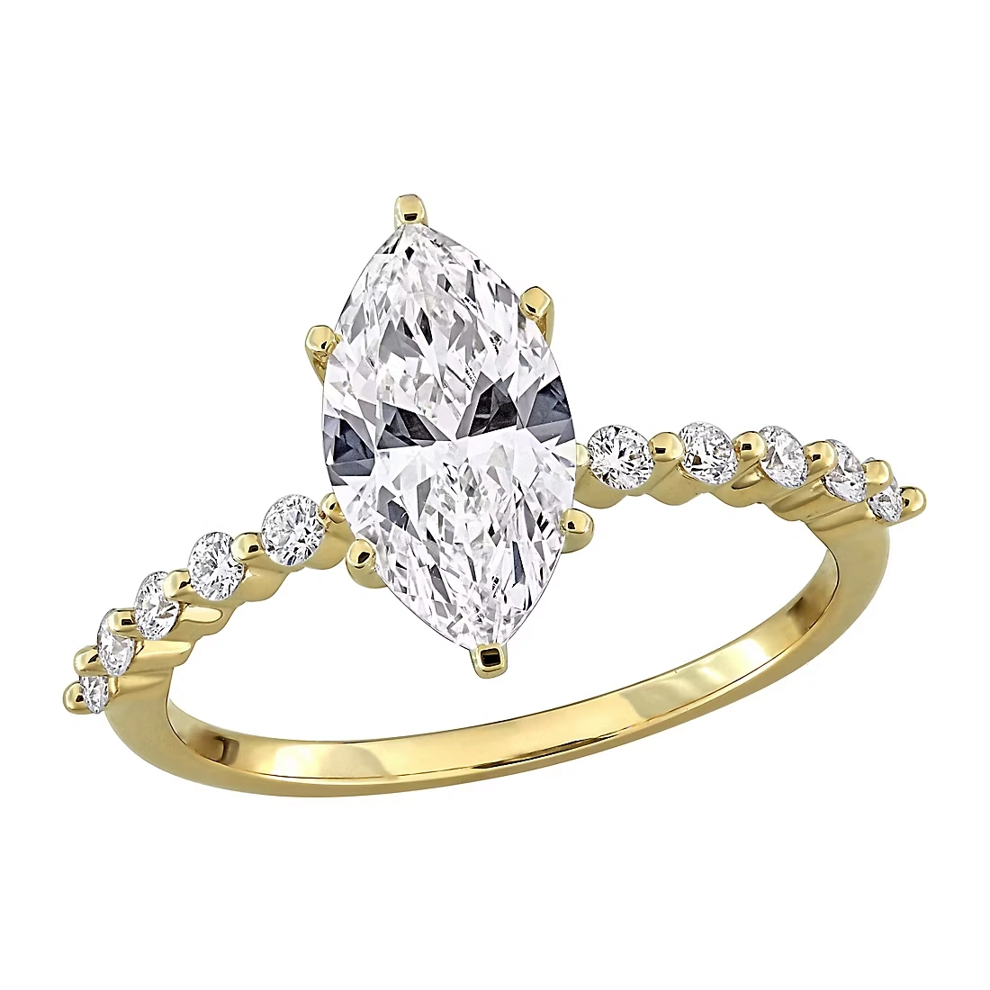 1.75 ct. t.w. Lab-Grown Diamond Marquise Engagement Ring in 14k Yellow Gold (Select Size)