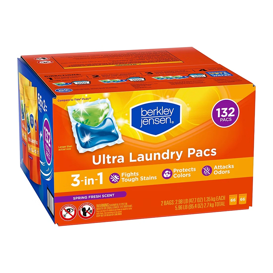 Berkley Jensen Ultra Laundry Pacs - Spring Fresh Scent, 132 ct.