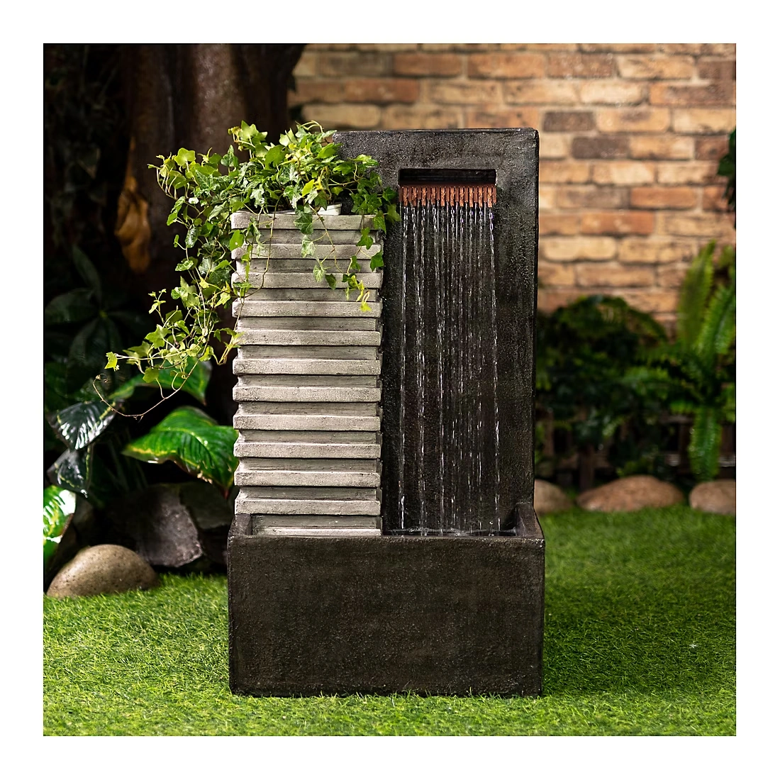 Berkley Jensen 32\" Water Fountain with Planter