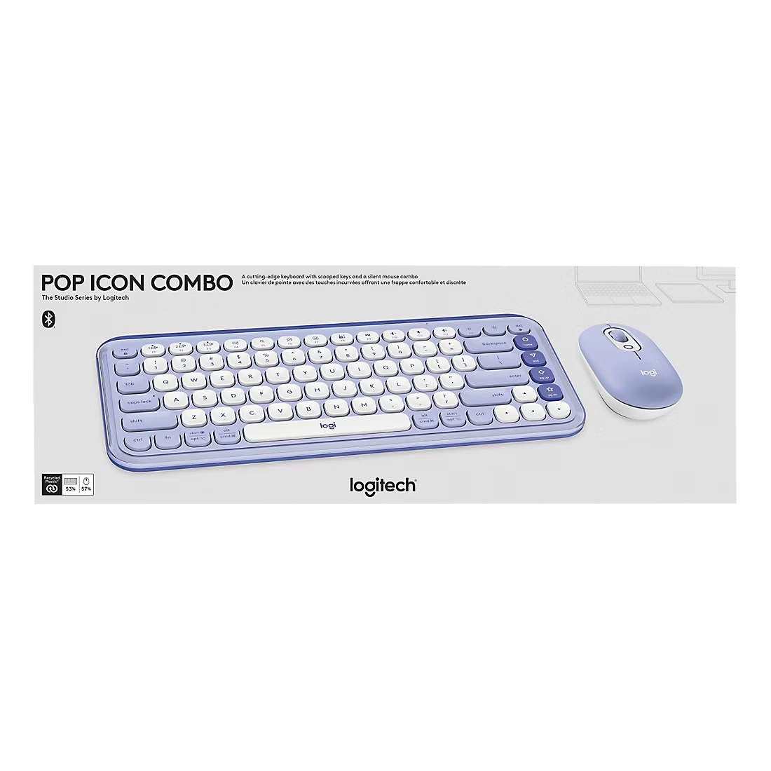 Logitech POP Icon Keyboard Mouse Combo in Rose and Off White