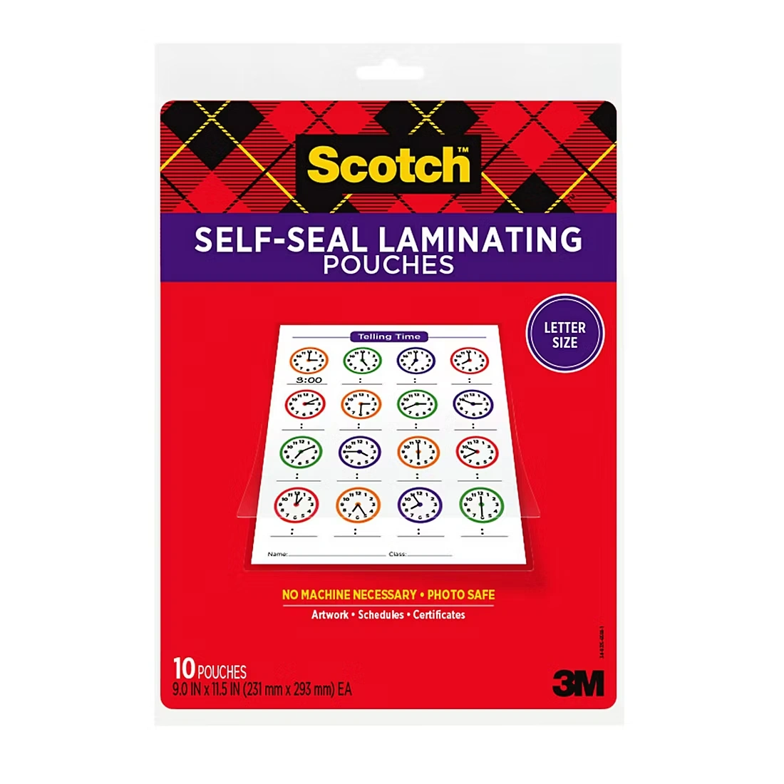 Scotch Self-Sealing Laminating Pouches, 10 pk.
