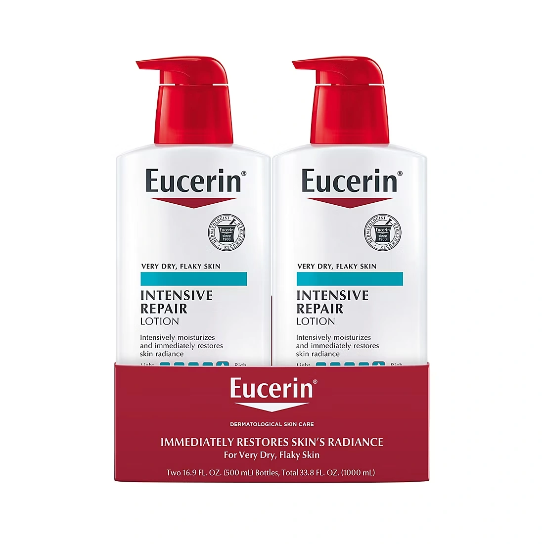 Eucerin Intensive Repair Body Lotion Fragrance-Free Body Moisturizer, 2 pk./16.9 fl. oz.
