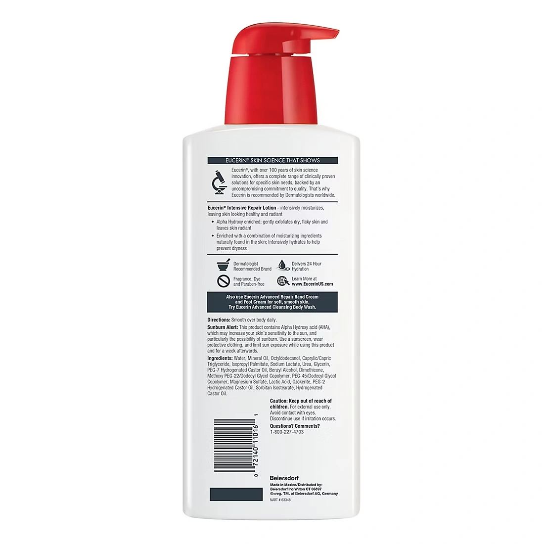 Eucerin Intensive Repair Body Lotion Fragrance-Free Body Moisturizer, 2 pk./16.9 fl. oz.