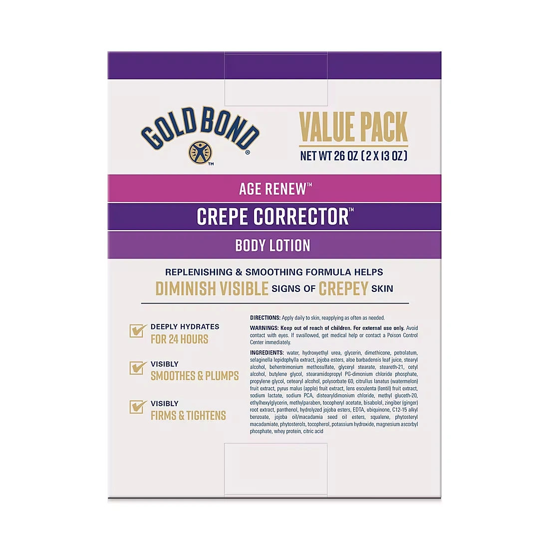 Gold Bond Age Renew Crepe Corrector Body Lotion, 2 pk./13 oz.