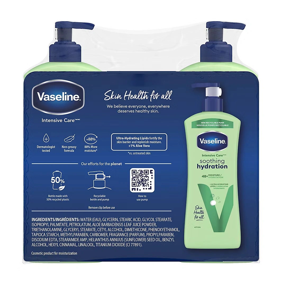Vaseline Intensive Care Body Lotion Soothing Hydration, 2 pk./20.3 fl. oz. + Bonus Bottle, 10 fl. oz.