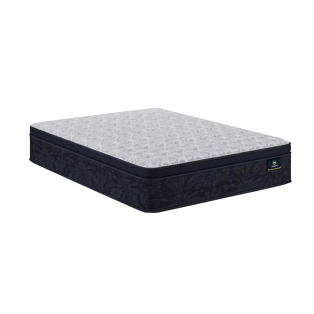 Serta Clarks Hill 14.5\" Plush Pillow Top Mattress & Baselogic Bronze Motion Base Set (Select Size)
