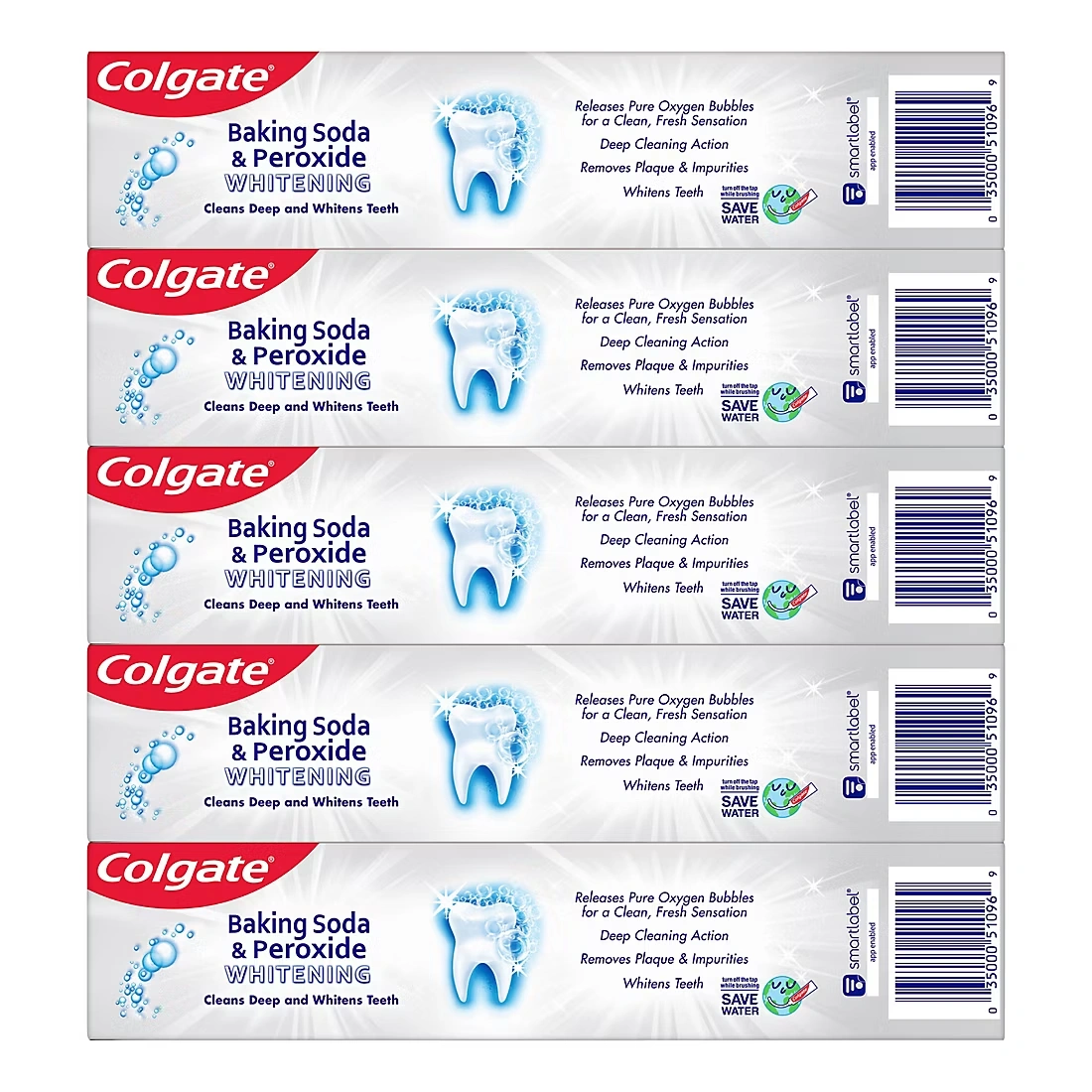 Colgate Baking Soda and Peroxide Whitening Toothpaste, 5 pk./8 oz. - Brisk Mint