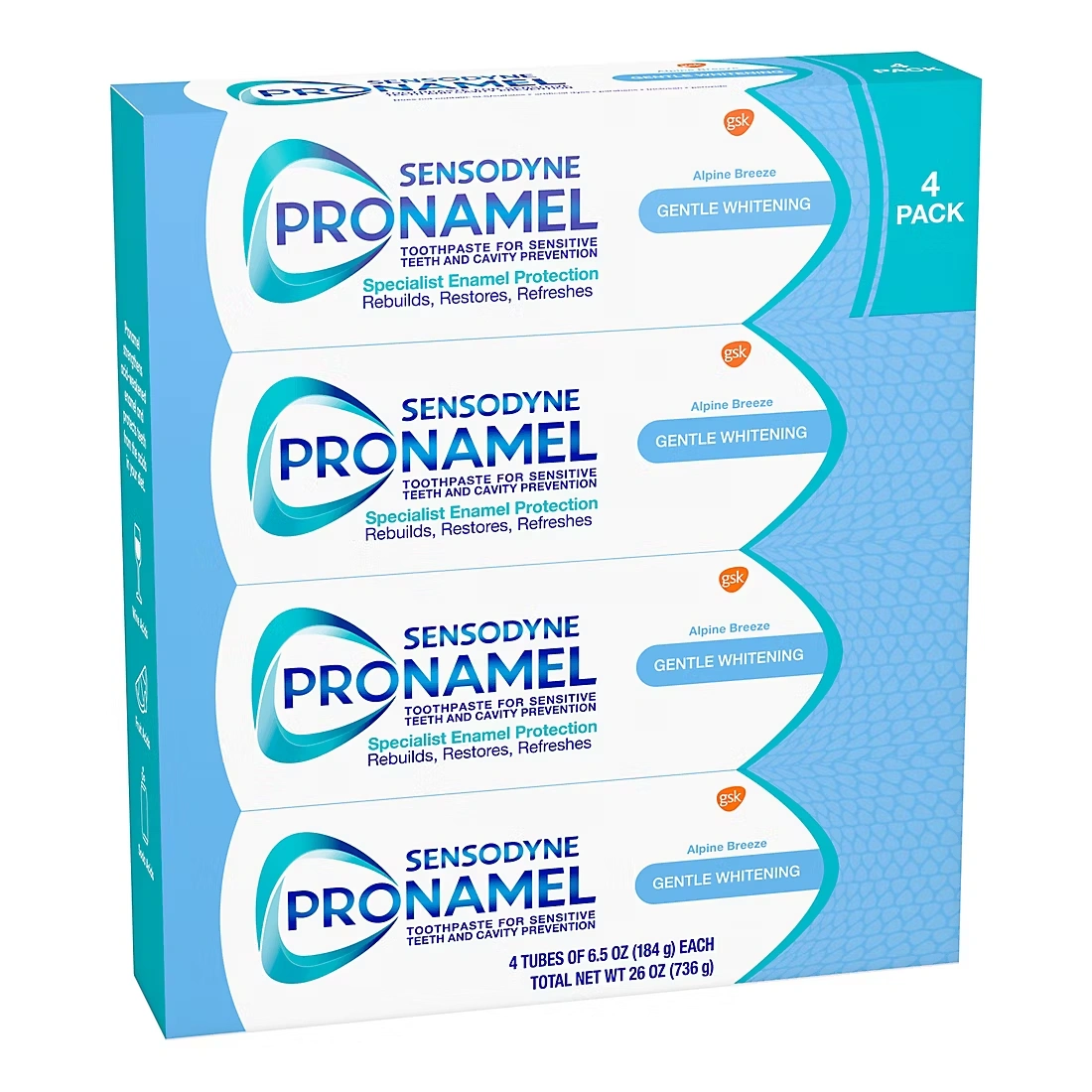 Sensodyne Pronamel Gentle Whitening Fluoride Toothpaste, 4 ct.