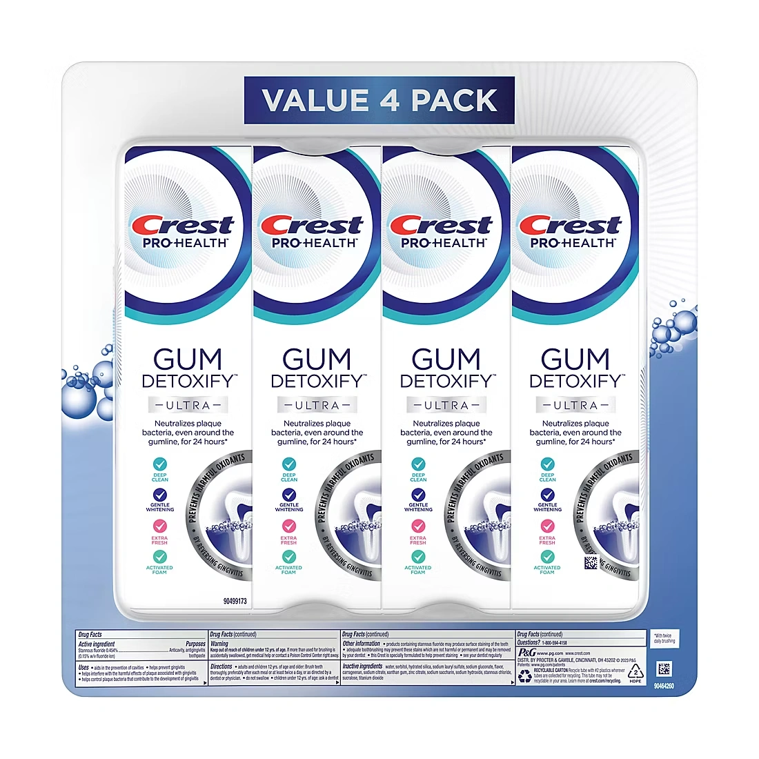 Crest Gum Detoxify Ultra Toothpaste, 4 pk./4.7 oz. 2 Crest Gum Detoxify Ultra Toothpaste, 4 pk./4.7 oz.