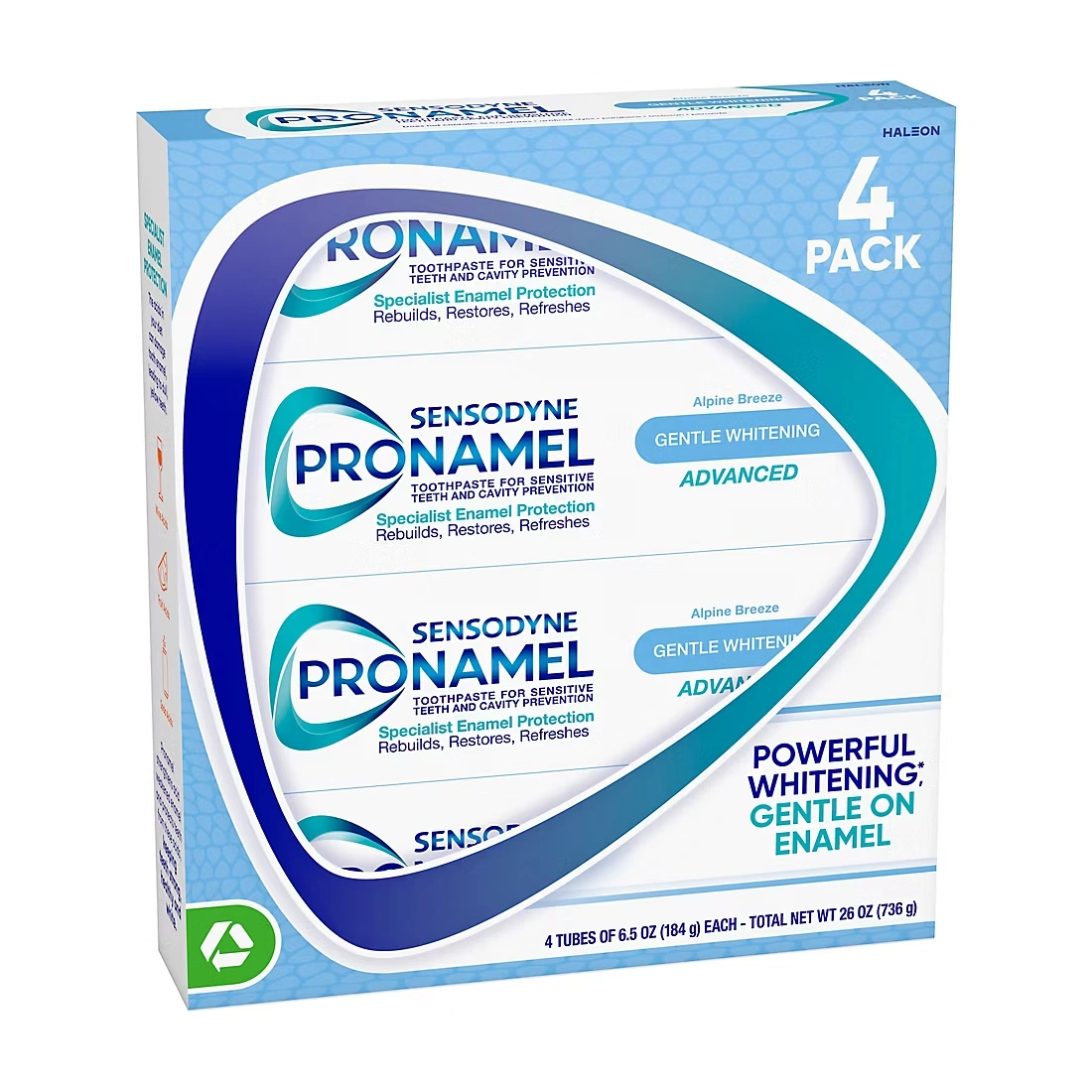 Sensodyne Pronamel Gentle Whitening Advanced Toothpaste for Sensitive Teeth and Cavity, 4 pk./6.5 oz.
