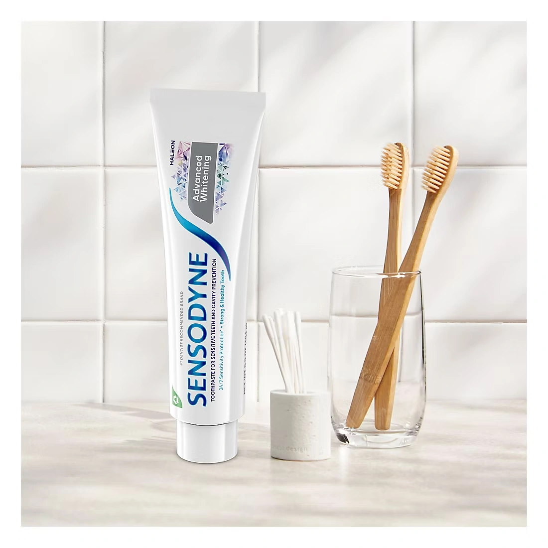 Sensodyne Advanced Whitening Toothpaste, For Sensitive Teeth and Cavity Protection, 4 pk./6.5 oz.