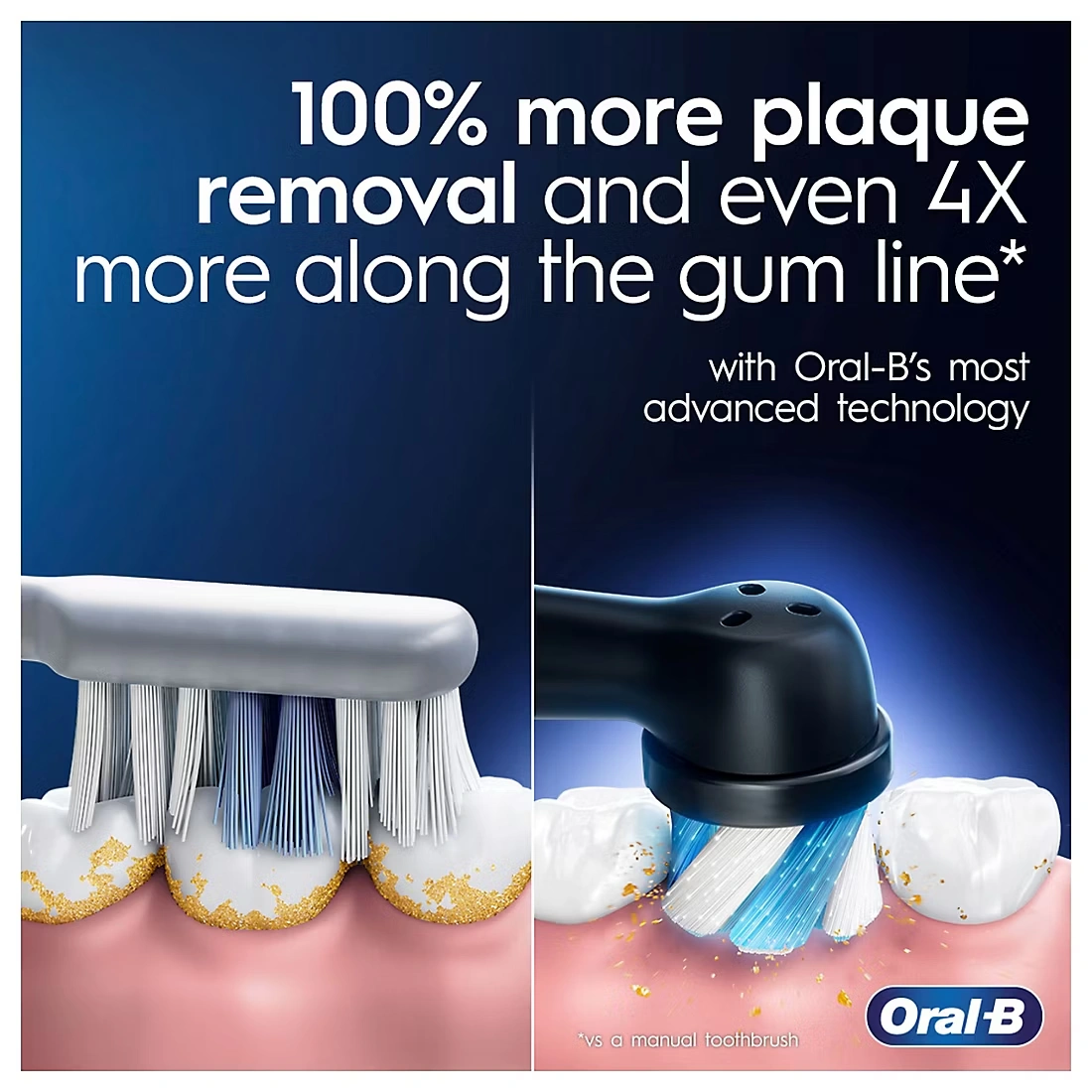Oral-B iO Series 7s Electric Toothbrush, 4 Replacement Brush Heads, Black Onyx & Rose Quartz, 2 pk.