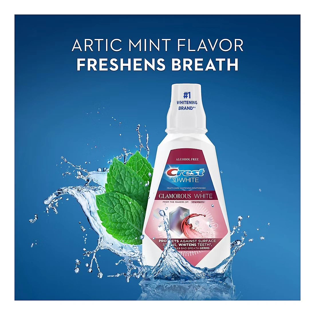 Crest 3D White Glamorous White Multi-Care Whitening Mouthwash, 2 pk./32 fl. oz.