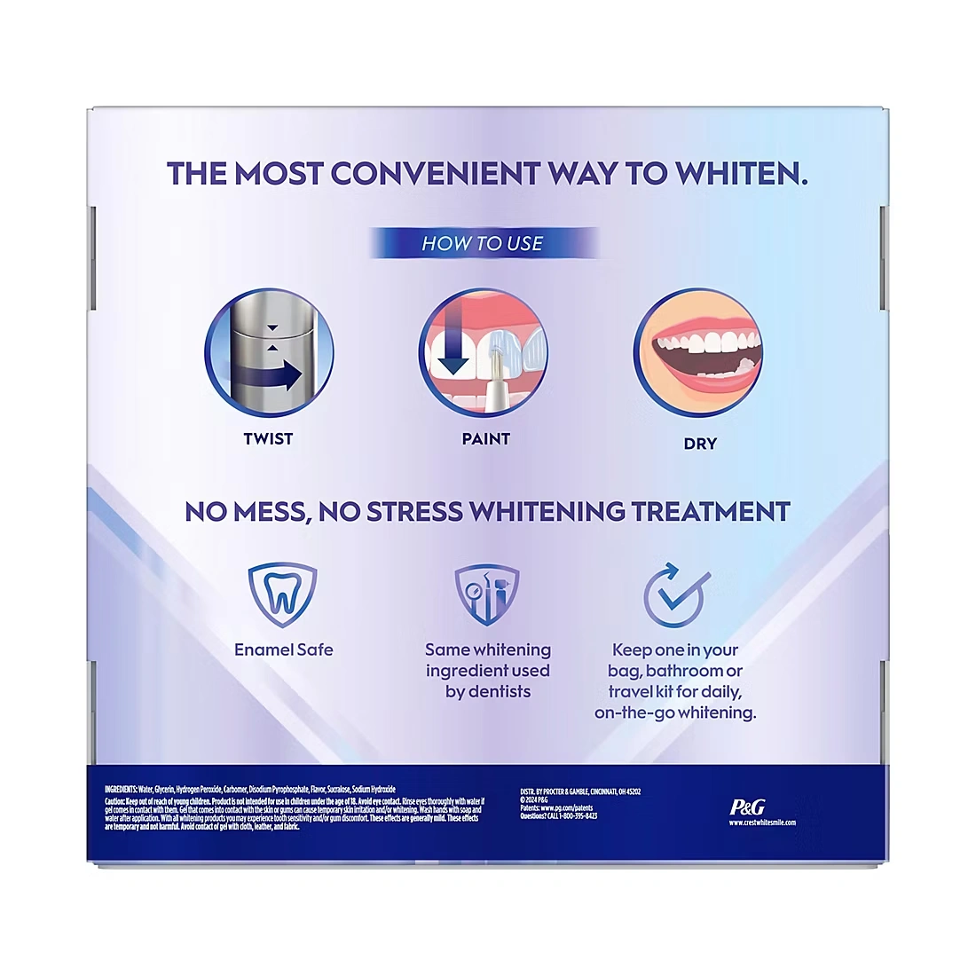 Crest 3DWhite Easy-To-Use Enamel Safe Teeth Whitening Pen, 3 pk.