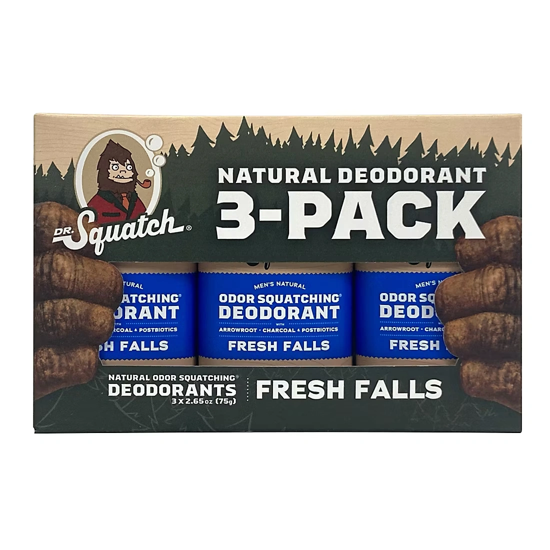 Dr. Squatch Natural Deodorant, Fresh Falls Pack, 3 pk./2.65 oz.