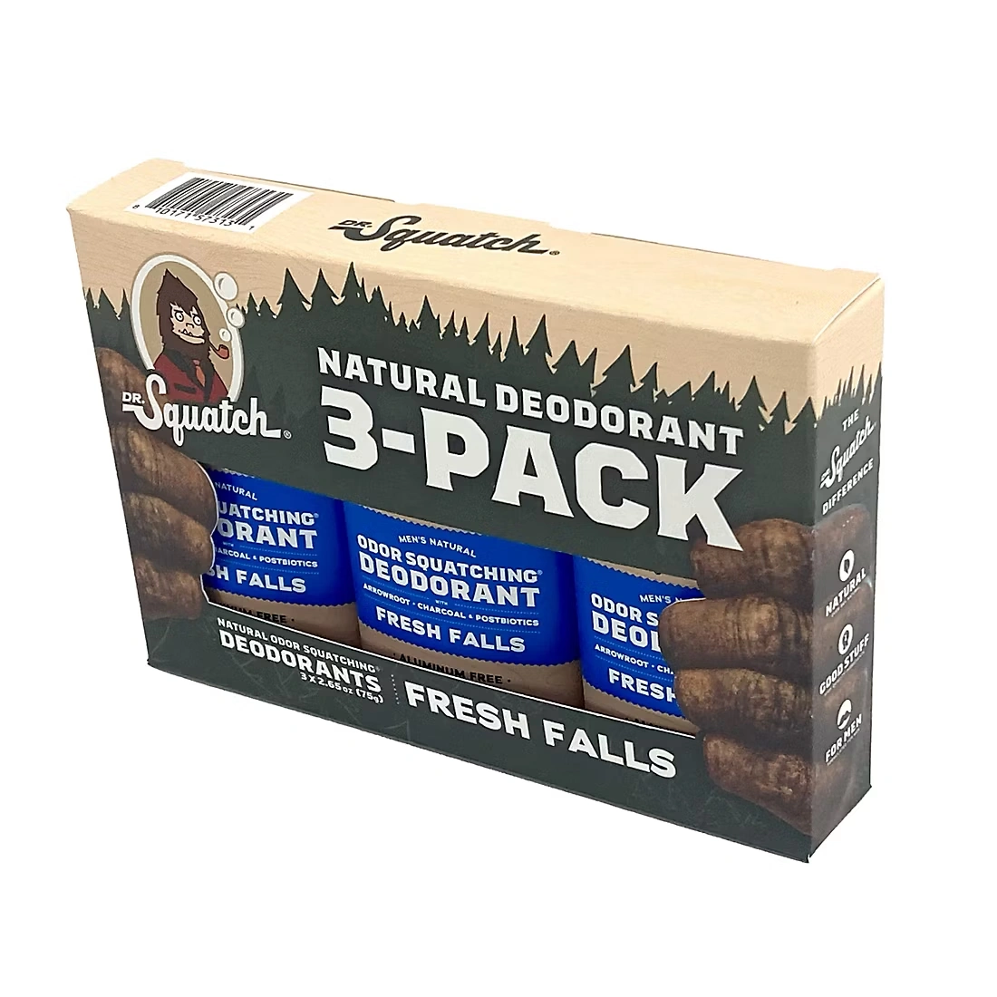 Dr. Squatch Natural Deodorant, Fresh Falls Pack, 3 pk./2.65 oz.
