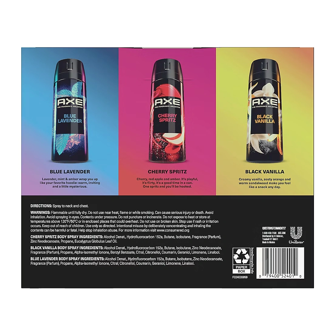 Axe Fine Fragrance Body Spray Scent Exploration Kit, 3 pk./4 oz.