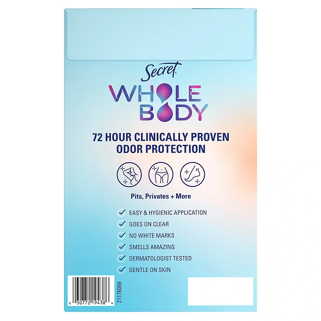 Secret Whole Body Aluminum Free Body Spray Deodorant For Women, Peach & Vanilla, 2 pk./3.5 oz.