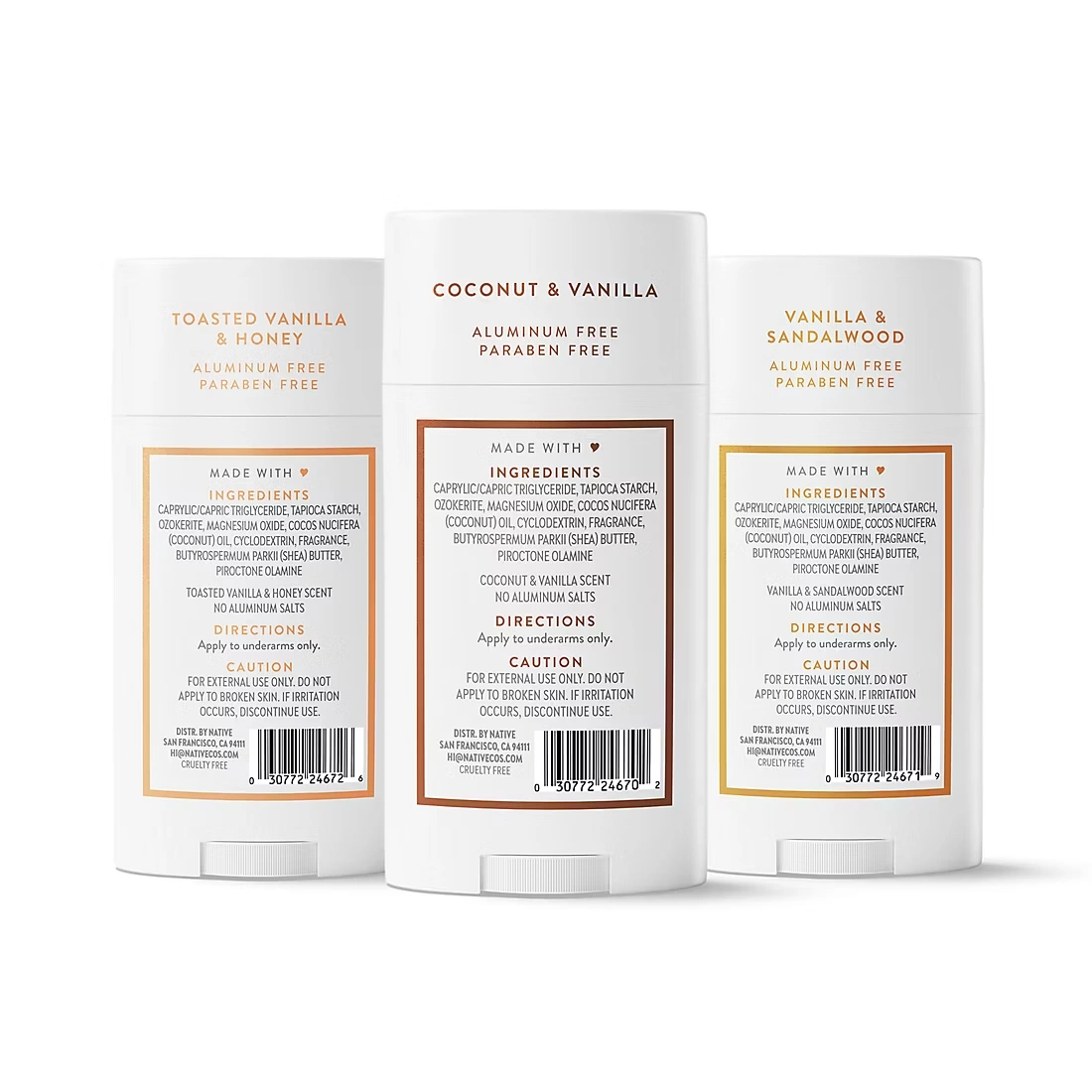 Native Vanilla Vibes Deodorant, 3 pk./7.95 oz.