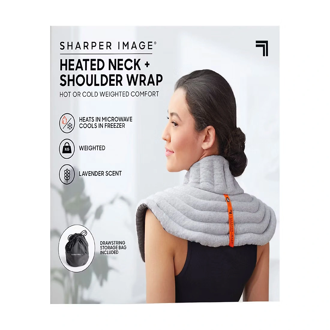 Sharper Image Heated Neck and Shoulder Aromatherapy Wrap, Lavender Scented Hot/Cold