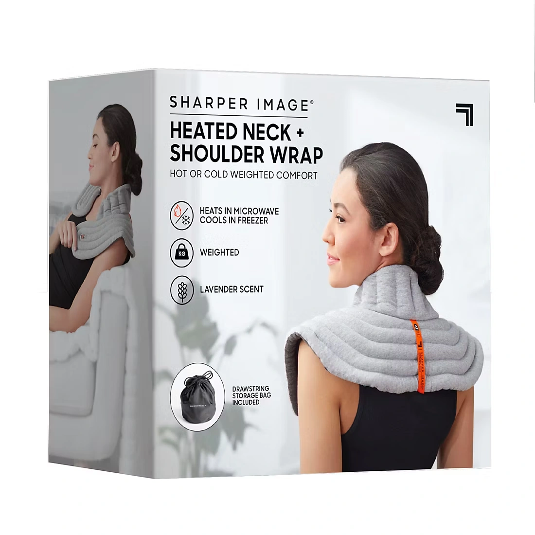 Sharper Image Heated Neck and Shoulder Aromatherapy Wrap, Lavender Scented Hot/Cold