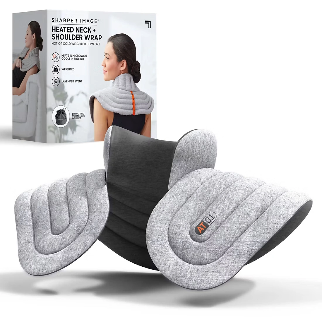 Sharper Image Heated Neck and Shoulder Aromatherapy Wrap, Lavender Scented Hot/Cold
