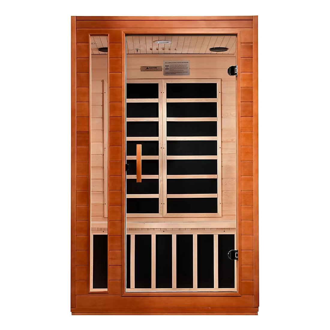 Dynamic 2-Person Infrared Sauna with 7 Pure Tech Heaters with Foot Reflexology Red Light & Chromotherapy