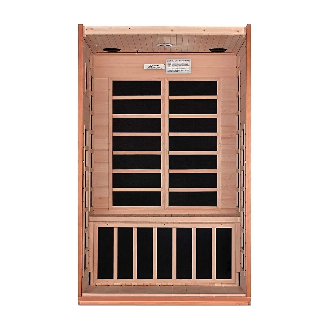 Dynamic 2-Person Infrared Sauna with 7 Pure Tech Heaters with Foot Reflexology Red Light & Chromotherapy