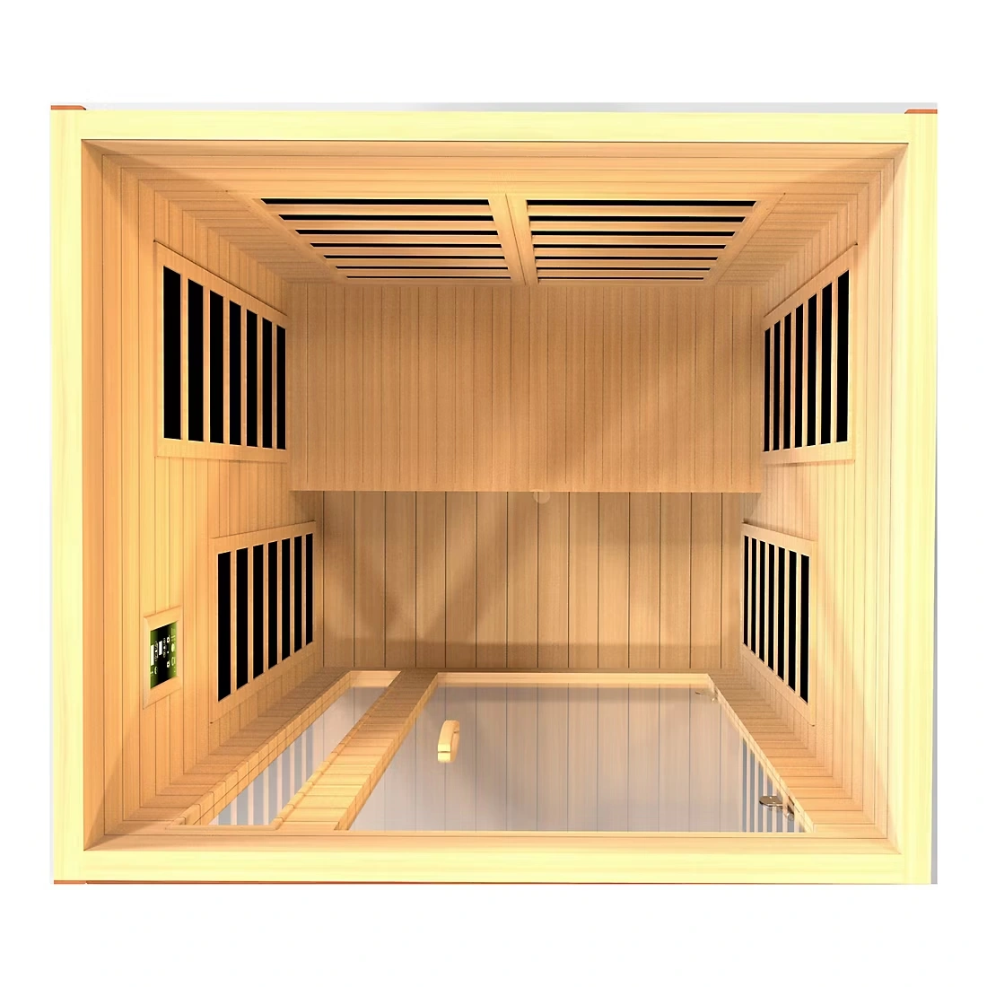 Dynamic 2-Person Infrared Sauna with 7 Pure Tech Heaters with Foot Reflexology Red Light & Chromotherapy