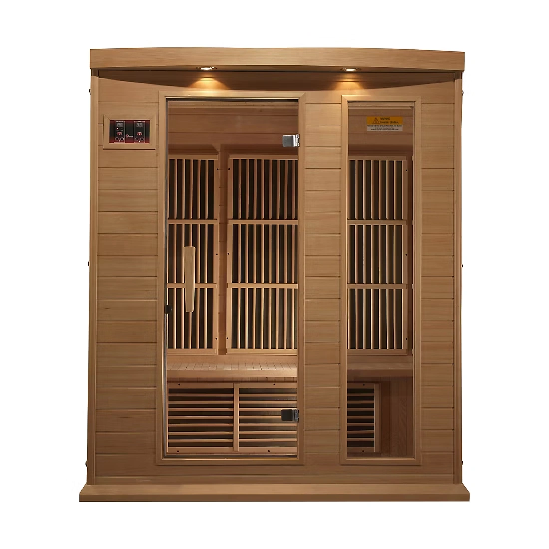 Maxxus 3-Person Infrared Sauna with 7 Pure Tech Heaters with Foot Reflexology Red Light & Chromotherapy
