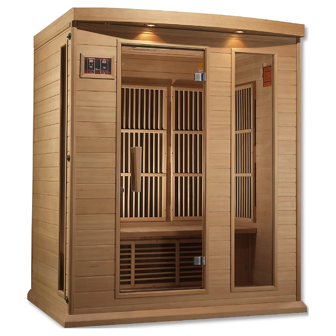 Maxxus 3-Person Infrared Sauna with 7 Pure Tech Heaters with Foot Reflexology Red Light & Chromotherapy