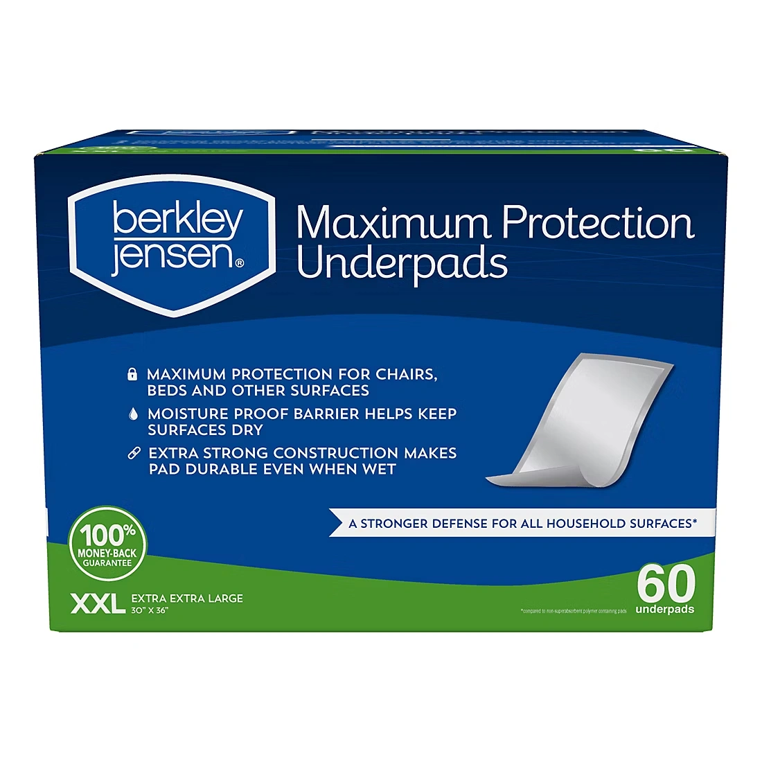 Berkley Jensen Maximum Protection XXL Underpads, 30x36, 60 ct.