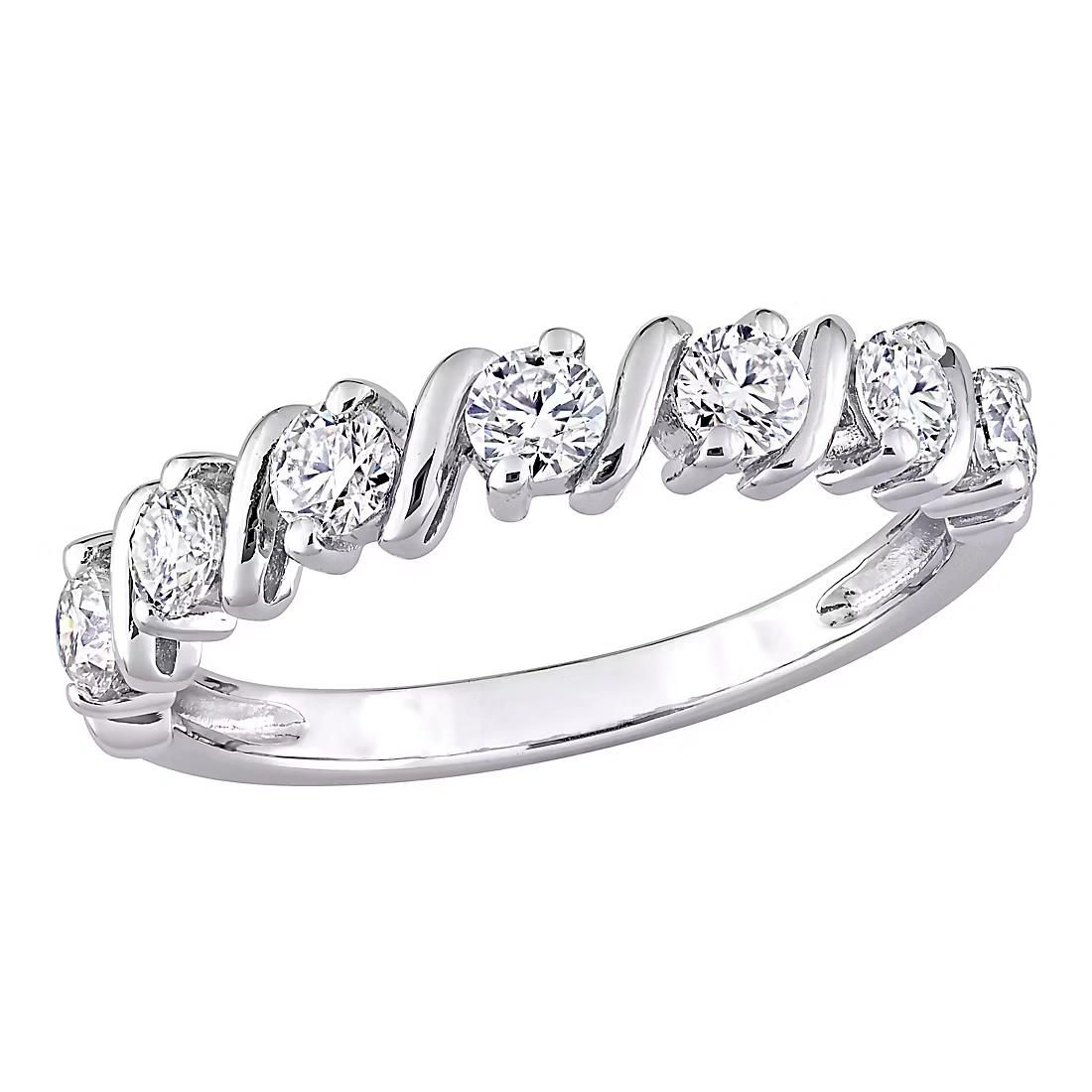 Moissanite Band in Sterling Silver