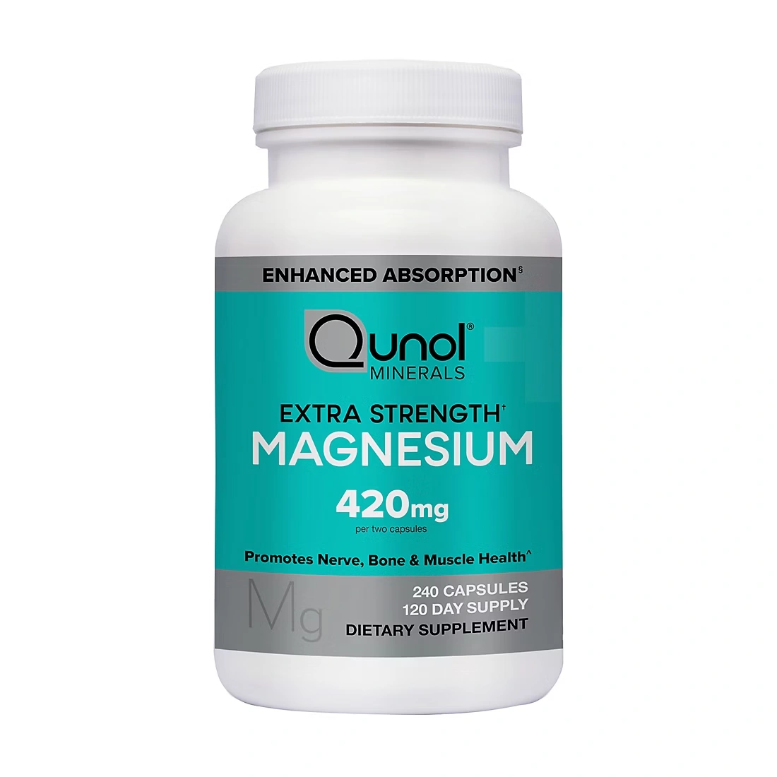 Qunol Magnesium Glycinate 420mg Capsule, 240 ct.