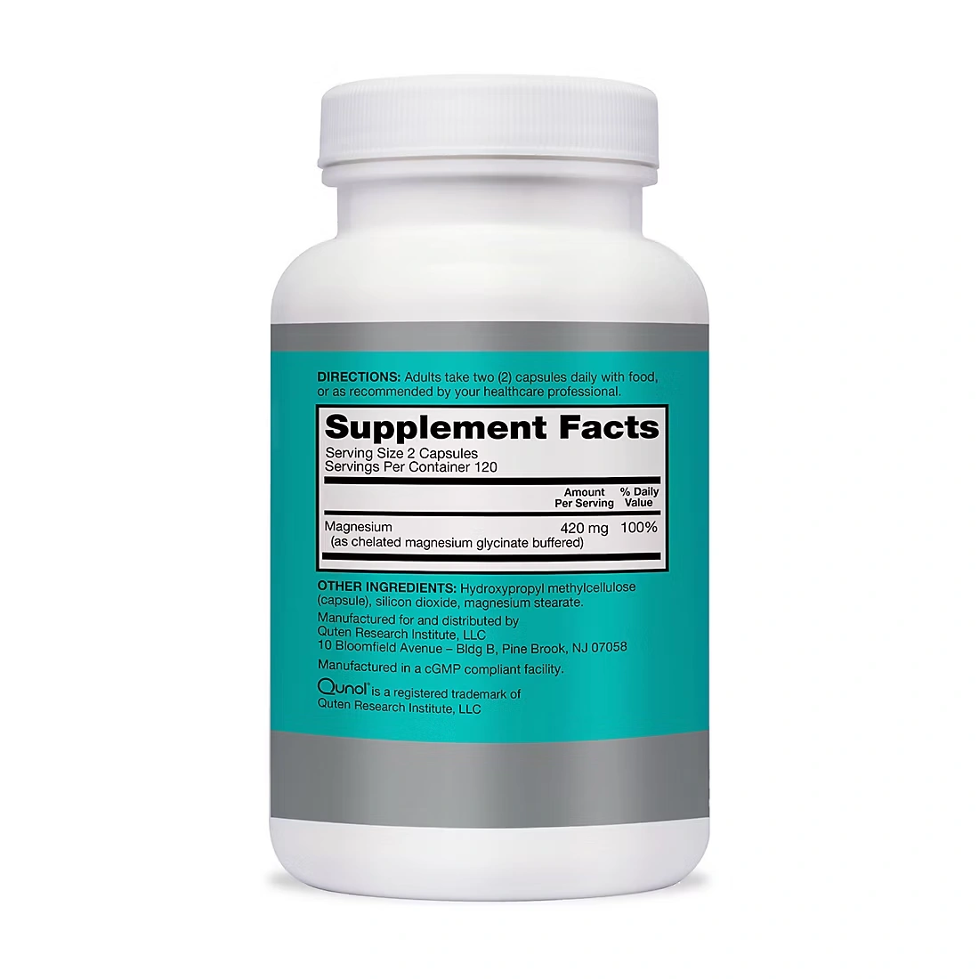 Qunol Magnesium Glycinate 420mg Capsule, 240 ct.