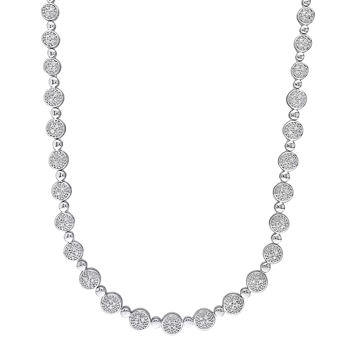1 ct. t.w. Diamond Tennis Necklace in Sterling Silver