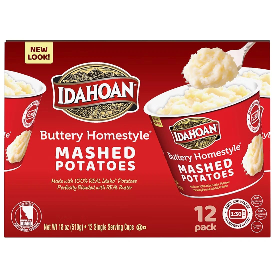 Idahoan Buttery Homestyle Cup Pack, 12 pk./1.5 oz.