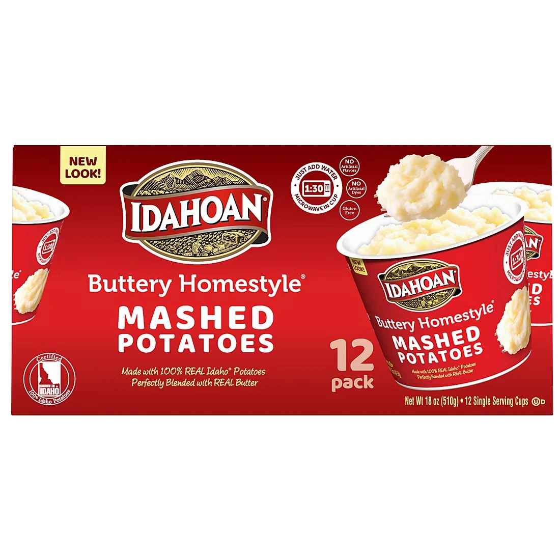 Idahoan Buttery Homestyle Cup Pack, 12 pk./1.5 oz.