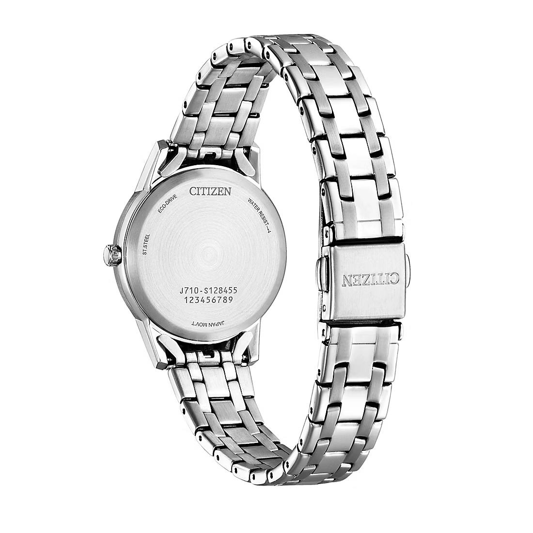 Citizen Classic Stainless Crystal Accent Women's Dress White Dial Bracelet Watch