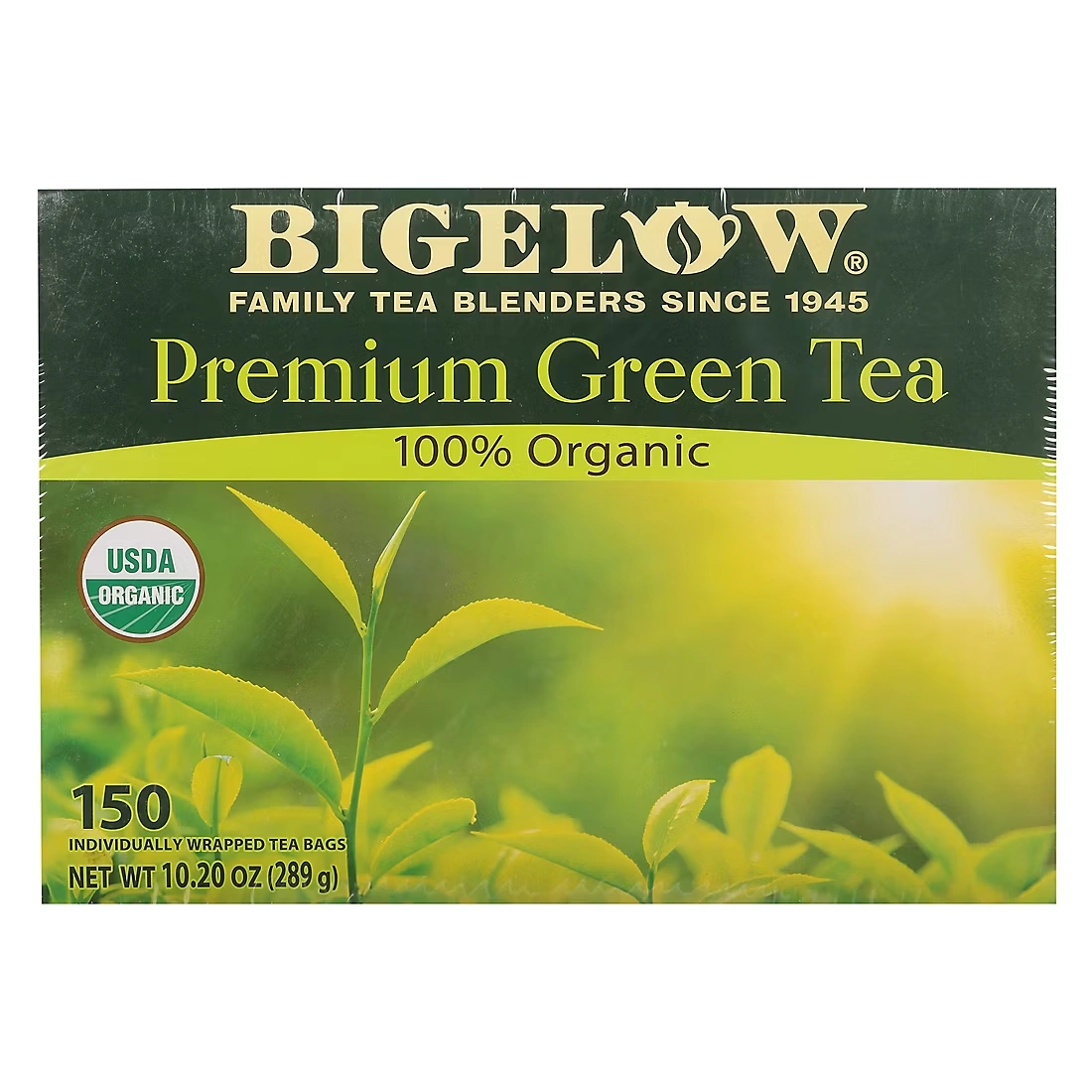 Bigelow Tea Bags Premium 100% Organic Green Tea, Tea Bags, 150 ct.