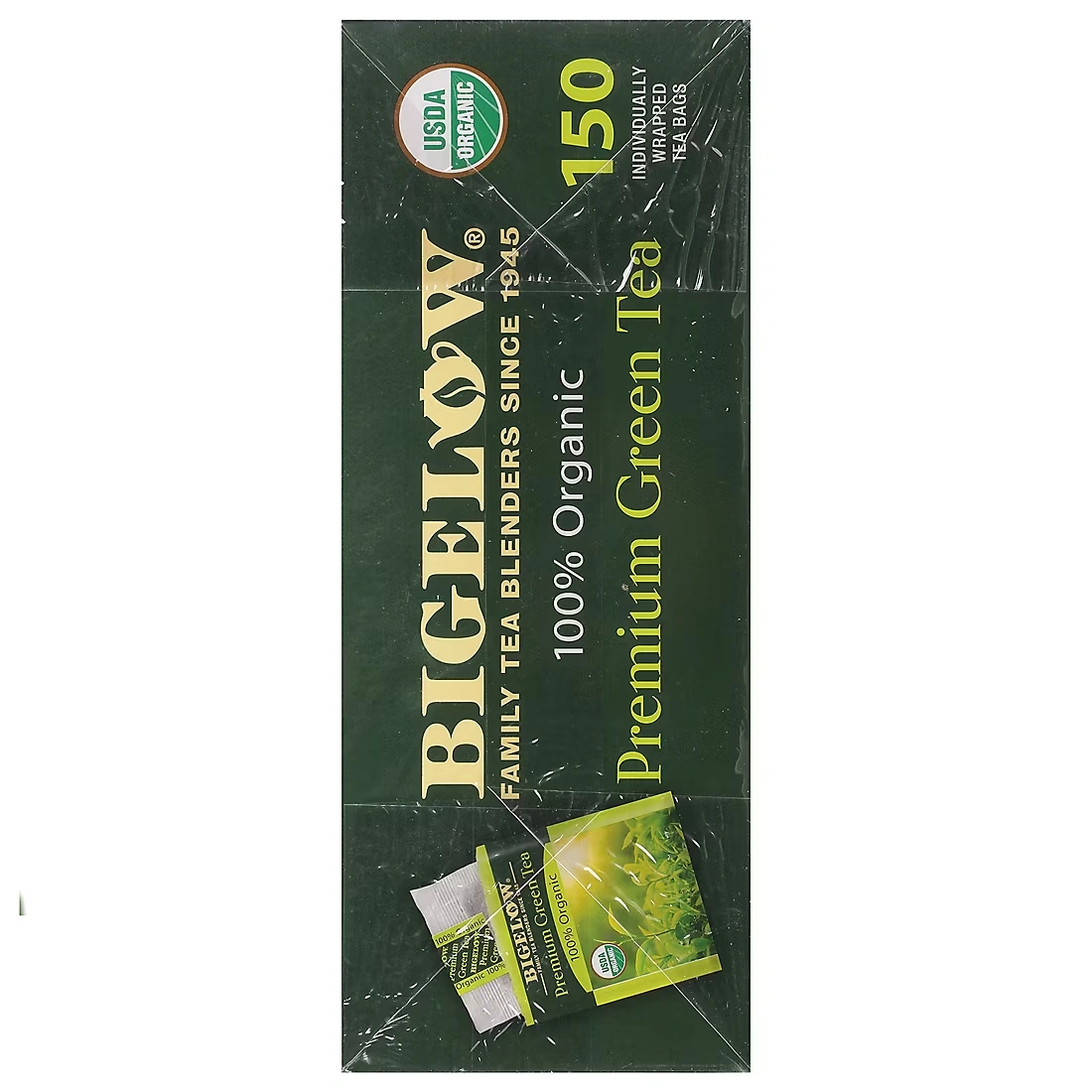 Bigelow Tea Bags Premium 100% Organic Green Tea, Tea Bags, 150 ct.