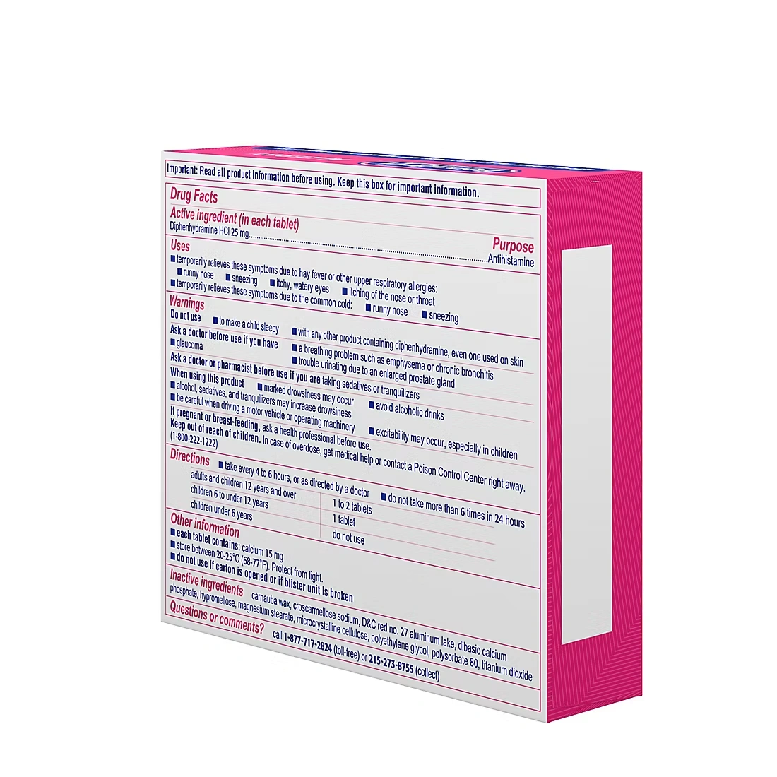 Benadryl Ultratab Antihistamine Allergy Medicine Tablets, 3 pk./48 ct.