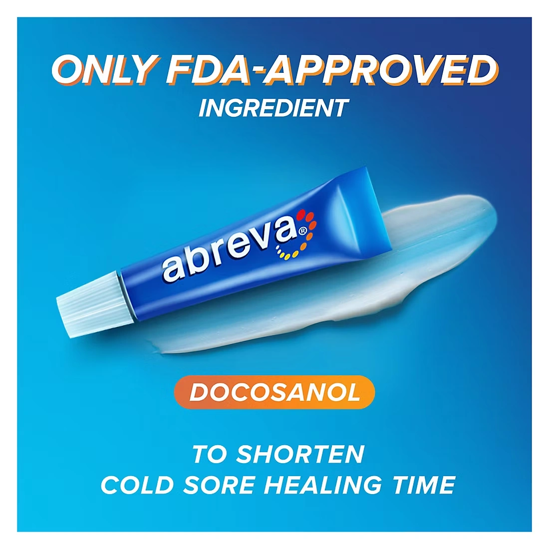 Abreva Docosanol 10% Cream Cold Sore Treatment Fever Blister and Cold Sore Cream, 3 pk./0.07 oz.
