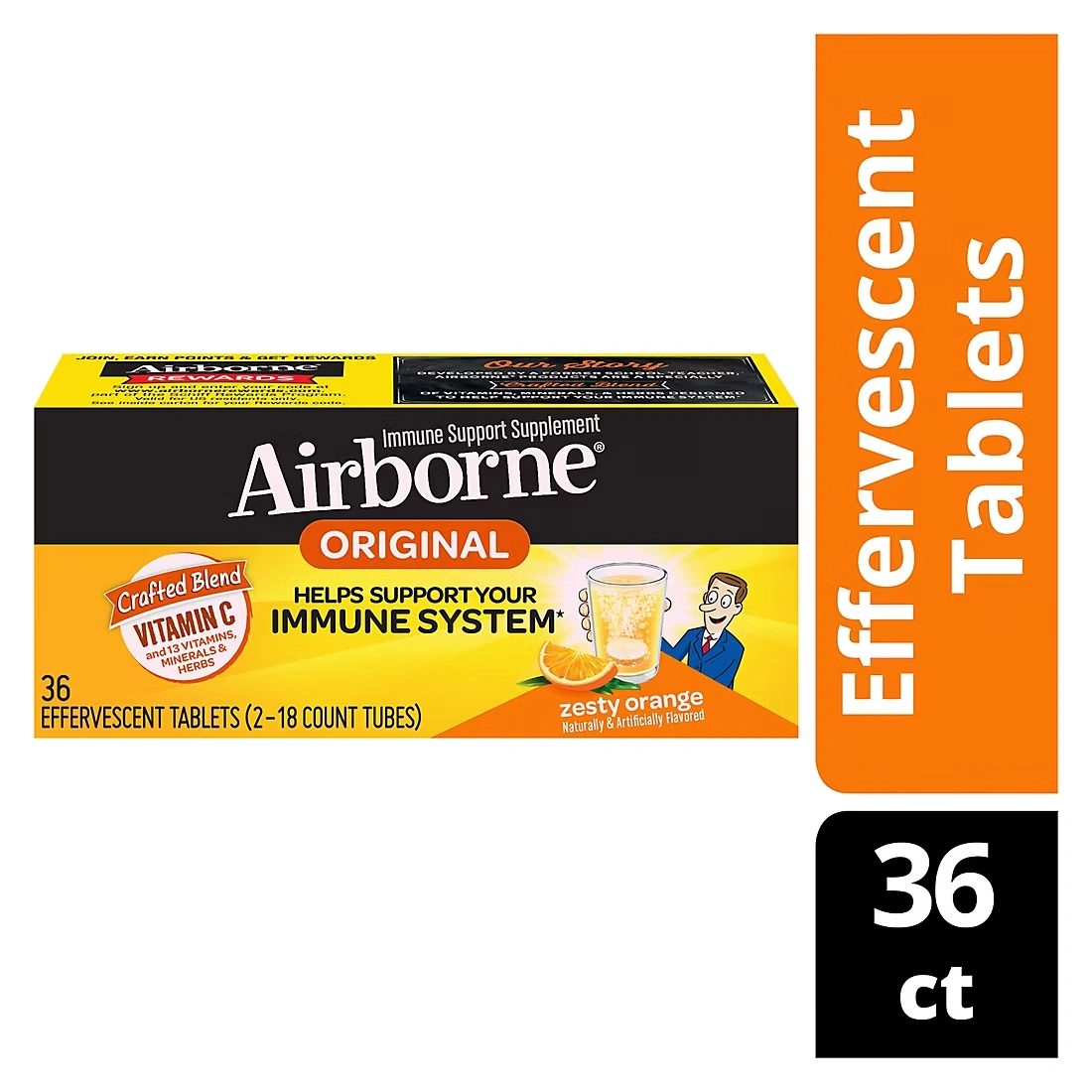 Airborne Immune Support Supplement Effervescent Tablets, 2 pk./18 ct.