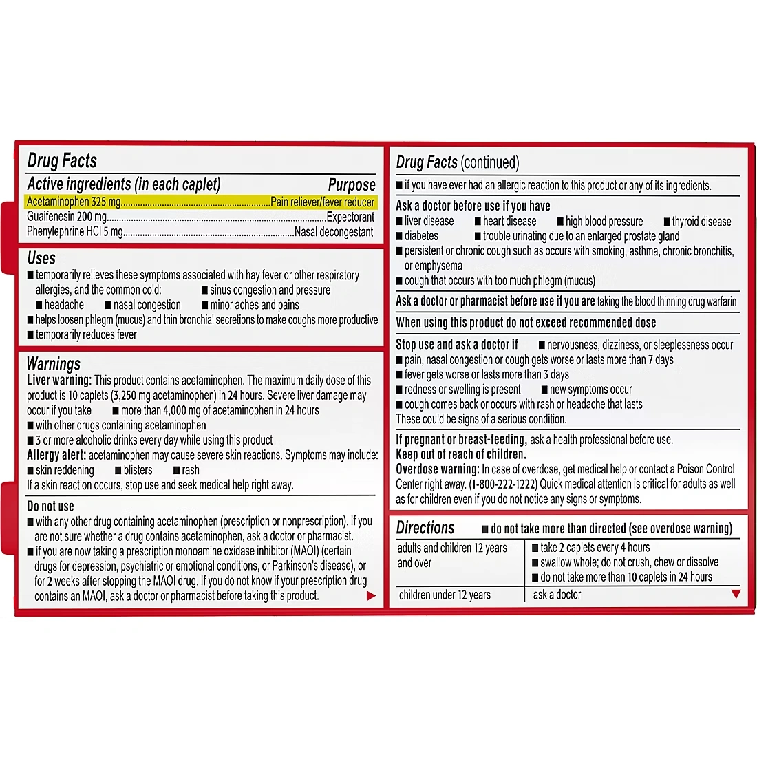 Tylenol Sinus Severe Non-Drowsy Day Cold & Flu Caplets, 3 x 24 ct.