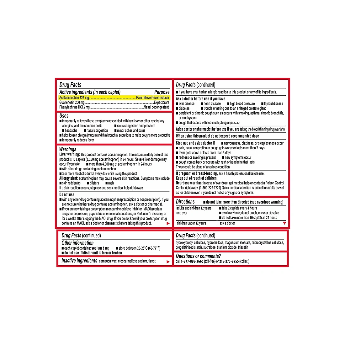 Tylenol Sinus Severe Non-Drowsy Day Cold & Flu Caplets, 3 x 24 ct.
