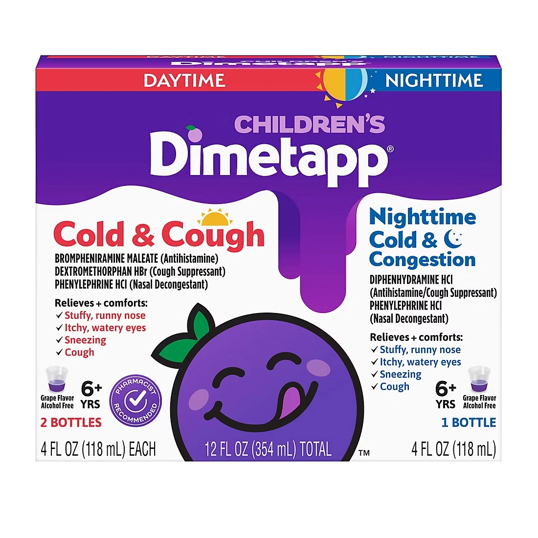 Dimetapp Cold & Cough, Dimetapp Nighttime Cold & Congestion, Combo Pack, 3 pk./4 fl. oz.