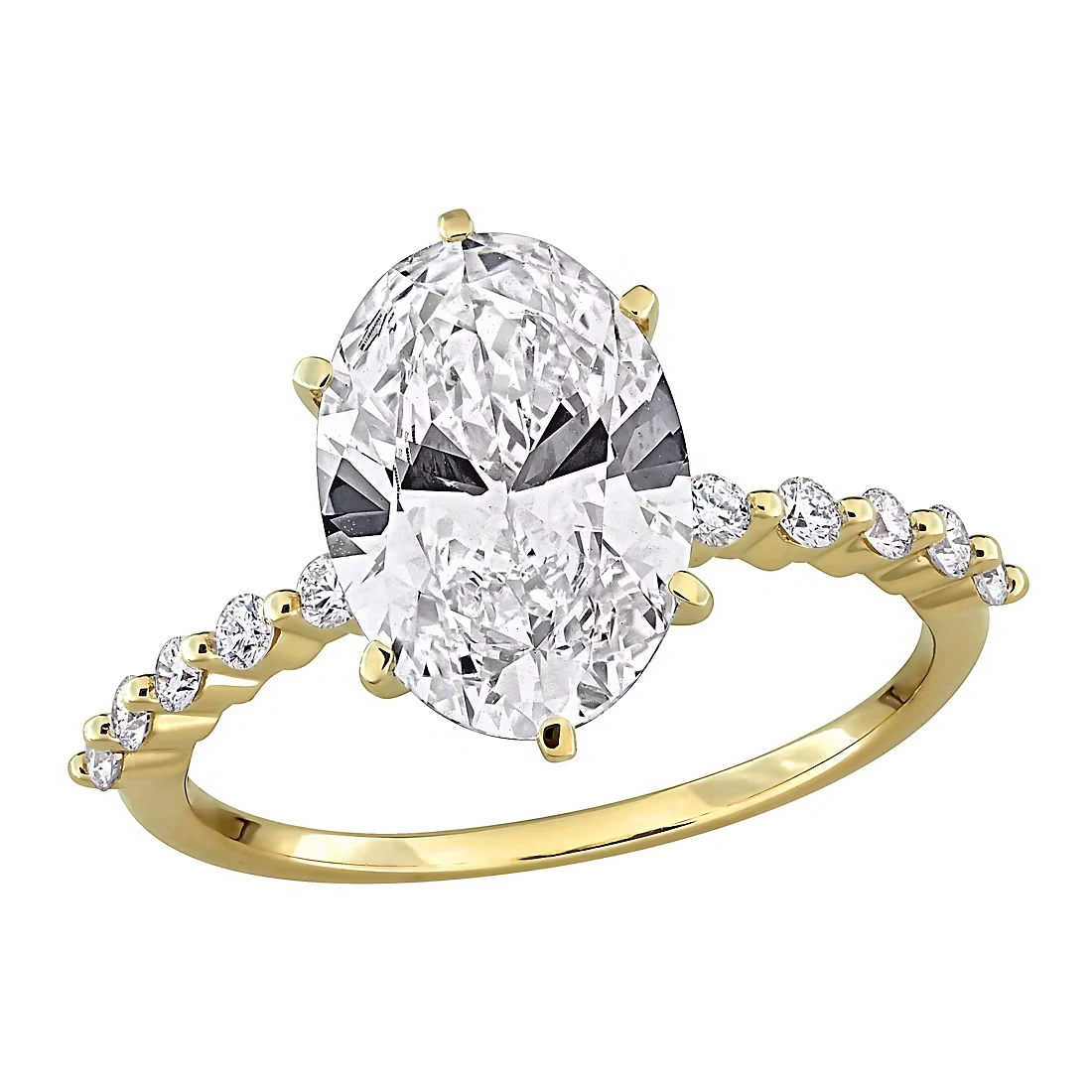 2.75 ct. t.w. Lab-Grown Diamond Oval Engagement Ring in 14k Yellow Gold (Select Size)