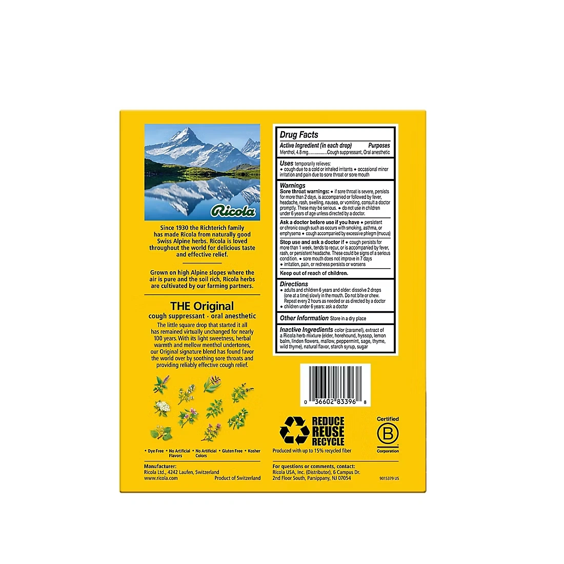Ricola Orginal Herb Cough Drops, 130 ct.