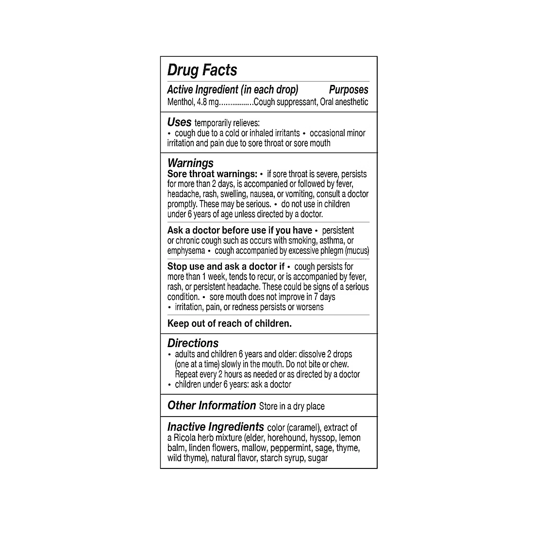 Ricola Orginal Herb Cough Drops, 130 ct.